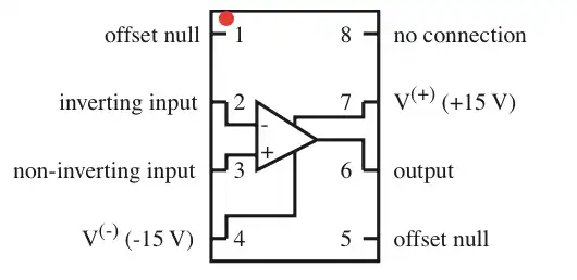 Pin diagram of 411 Op-Amp